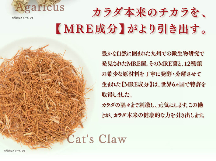 カラダ本来のチカラを、MRE成分がより引き出す