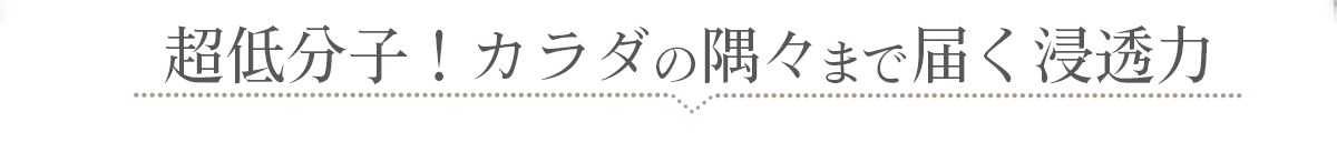 超低分子！カラダの隅々まで届く浸透力