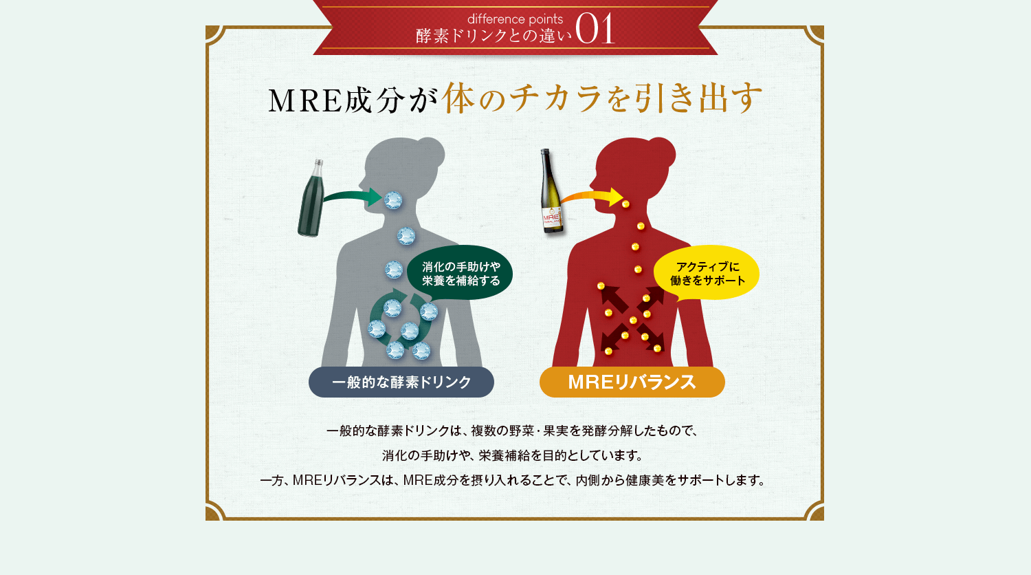 MRE成分が体のチカラを引き出す